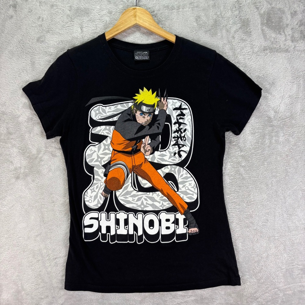 Naruto Shippuden Kids Shinobi Graphic Tee Black Orange Ripple Junction‎ Sz XL
